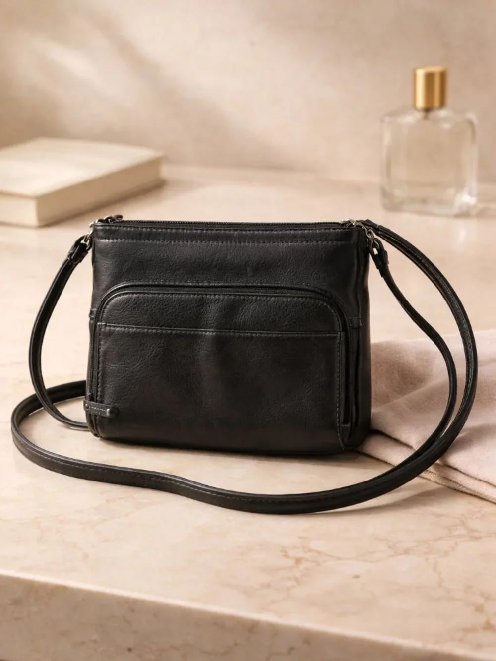 Tignanello Black‎ Crossbody Handbag with Cell Phone Holder